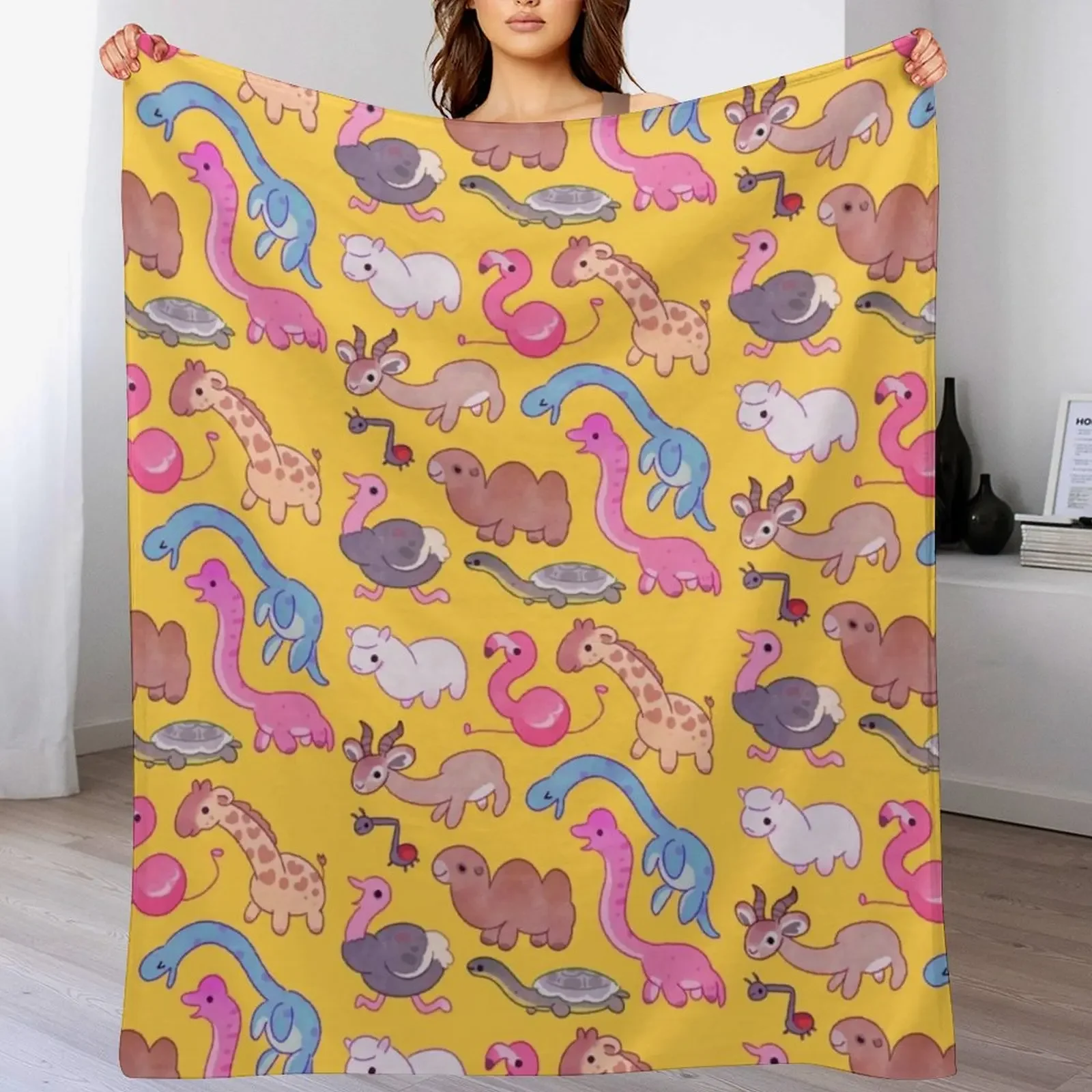 

Loooooong neck Throw Blanket Faux Fur Soft Warm Blanket for Bed