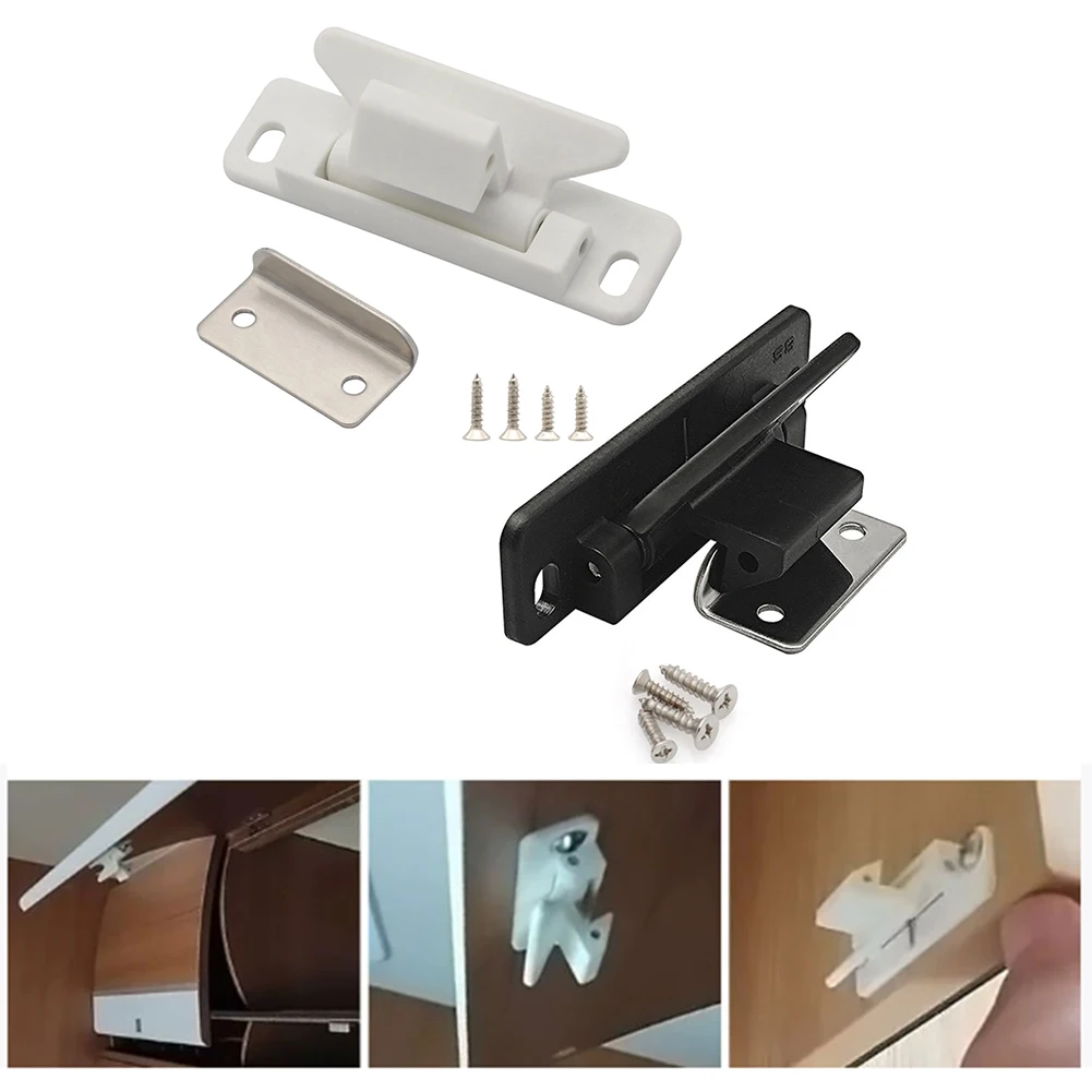 2Pcs Drawer Latches With Screws Nylon Drawer Latches With Screws Drawer Retainer Catch 67*24*22mm For RVs And Trailers