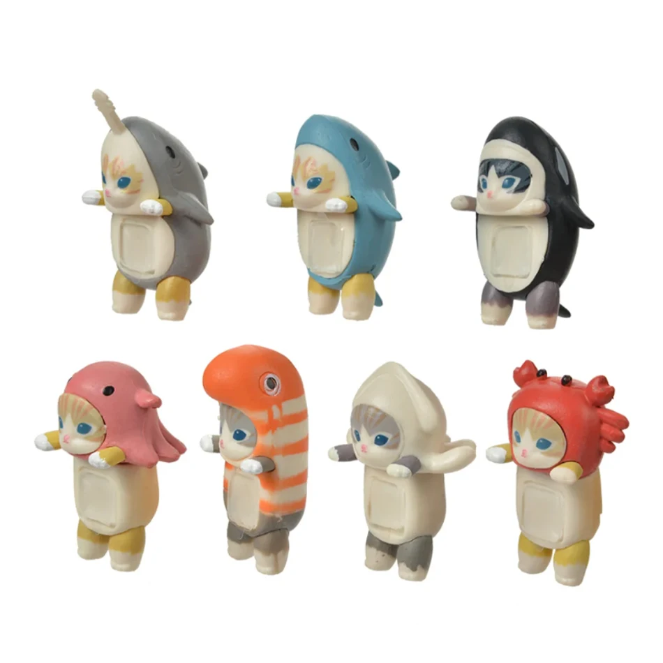 Sunny Angel Blind Box Hippers Mini Anime Figur Mo fusand Shark Cat Actionfigur Spielzeug für Fans Kinder Weihnachtsgeschenke – Detail 6