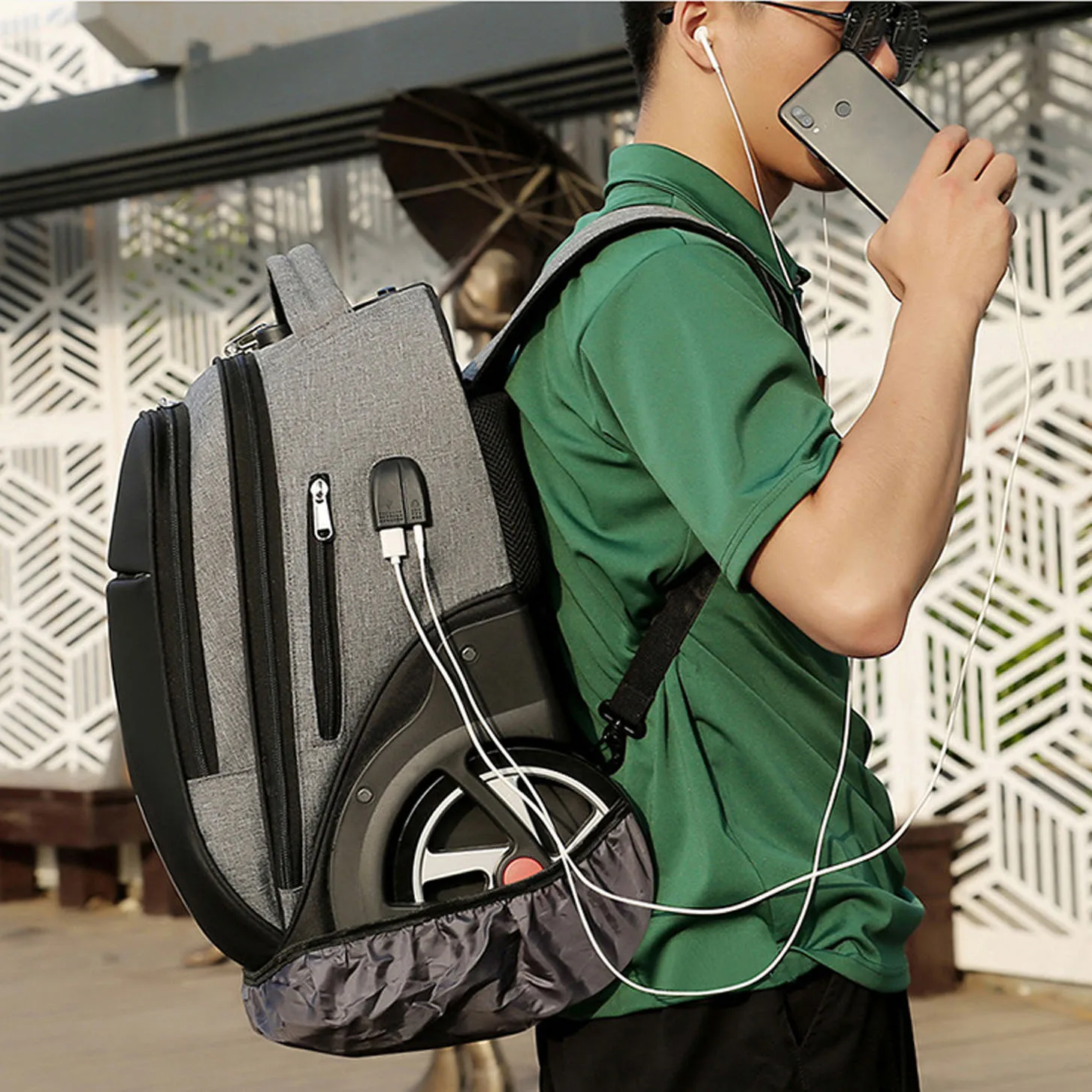 

Trolley Backpack With USB Charge Boarding Men's And Women's Shoulder Travel Bag College Student Schoolbag Handbag Free Shipping