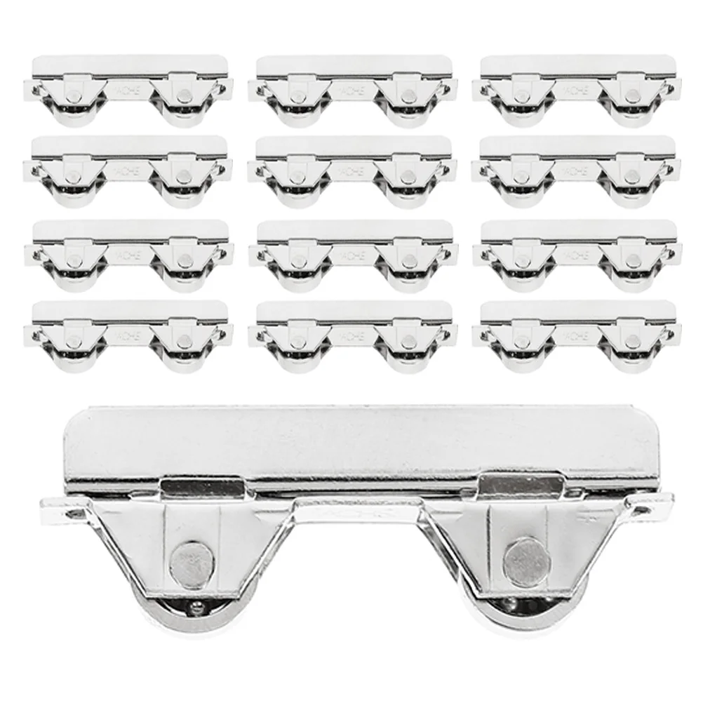 

20Pcs Display Cabinet Sliding Rollers Stainless Steel Smooth Ball Bearings Silent Furniture Pulleys for Glass Doors Windows