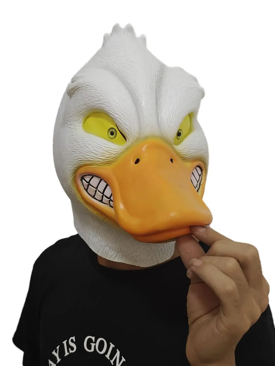 Angry Donald Duck Latex Mask Halloween Funny New Cartoon Animals  Prom Porror Spooky Head Coverings Kids jurassic world carnaval