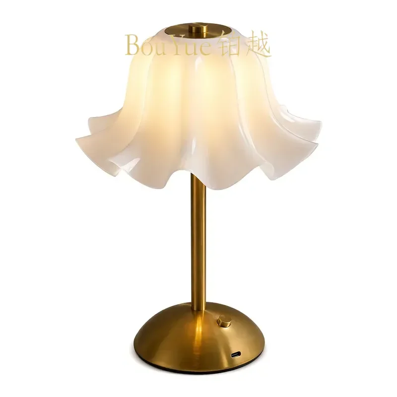 Rechargeable LED Desk Lamp Modern Bedside Night Light Luxury Ambient Reading Lamp Decorative Table Lighting for Bedroom Home