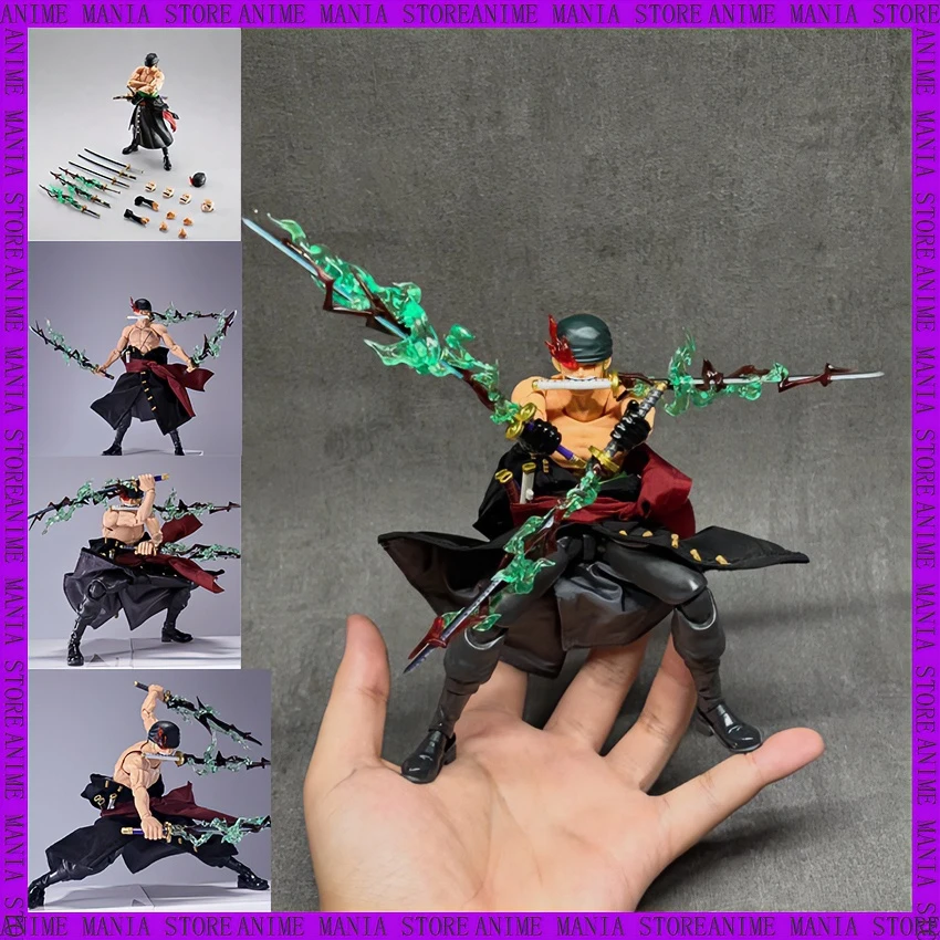 Neue KO ACC One Piece Zoro King Of Hell Actionfigur SHF 1/12 Maßstab PVC Artikuliertes Modell mit Leuchteffekt im Dunkeln Geschenk Geburtstag