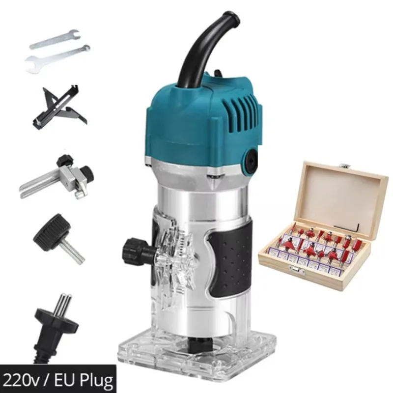 Small Electric Woodworking Trimmer Multi Function Grooving Tool for Aluminum Plastic Panel Engraving Electric Wood Router