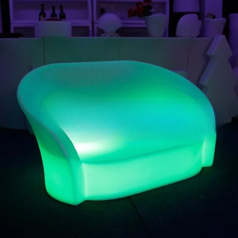 Bar banquet LED furniture, luminous double sofa