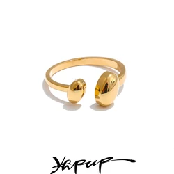 Yhpup Exquisite Polished Stainless Steel Metal Geometric Adjustable Ring Chic New Arrivals Jewelry Women PVD Plated Wholesale