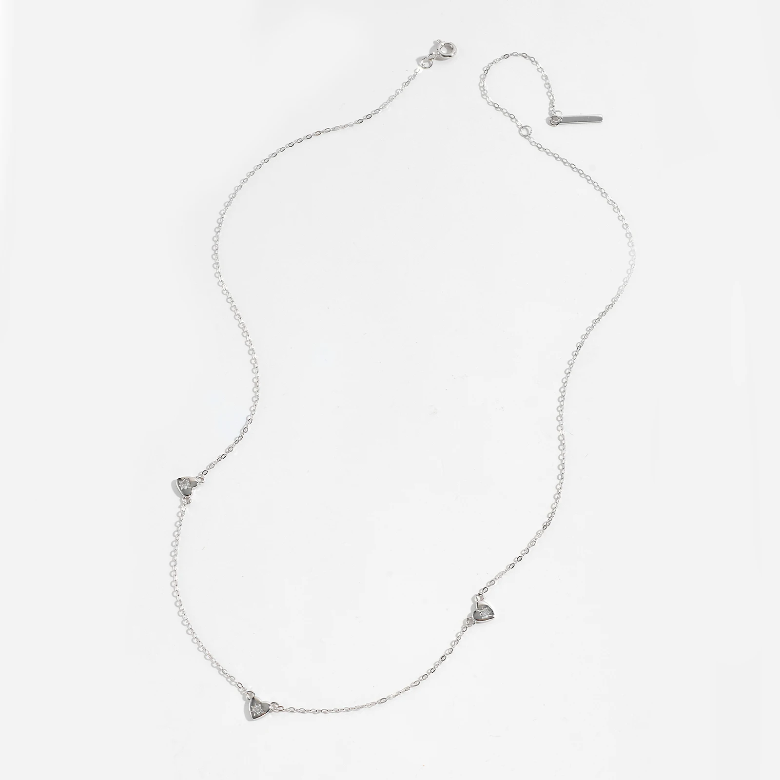 VEWANT Women 100% 925 Sterling Silver Three Heart Zircon CZ Necklace Long Chain 2024 Wedding Luxury Advanced Fine Jewelry