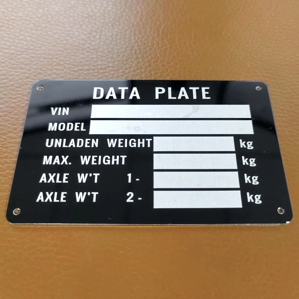 Blank or Engraved Aluminum Trailer ID Tag Vin Date Plate 86 X 54mm Serial GVWR Medical RV Parts Camper Accessories