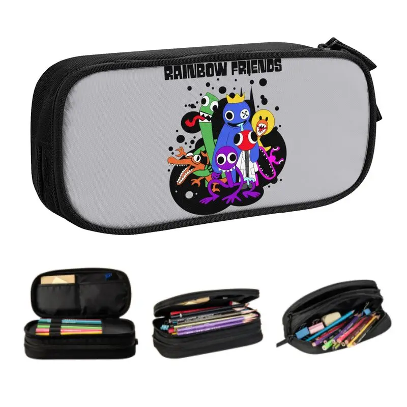 Benutzer definierte kawaii niedlichen Regenbogen Freund spielen Gamer Feder mäppchen für Jungen Gilrs große Kapazität Bleistift Tasche Schul zubehör