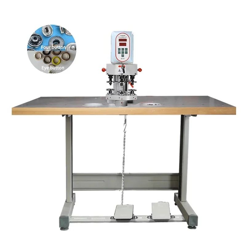 Computer Pneumatic Mushroom Button I-Shaped Button Twisting Machine Electric Four-Button Device For Clothing Shoes Hats Leather