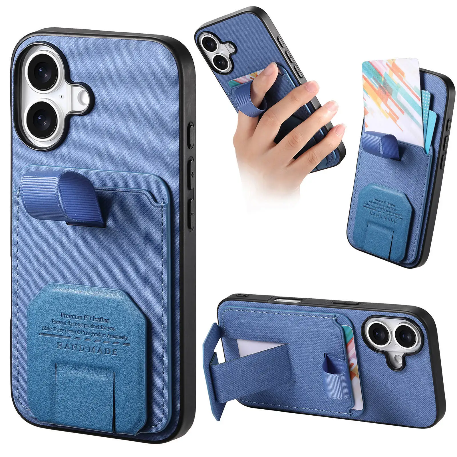 حافظة معصمه لهاتف هواوي ميت 70 برو بلس اير P80 P70 نوفا 14 الترا 13 قماش 1 فتحة للبطاقات 2 طرق غطاء قابل للتعديل