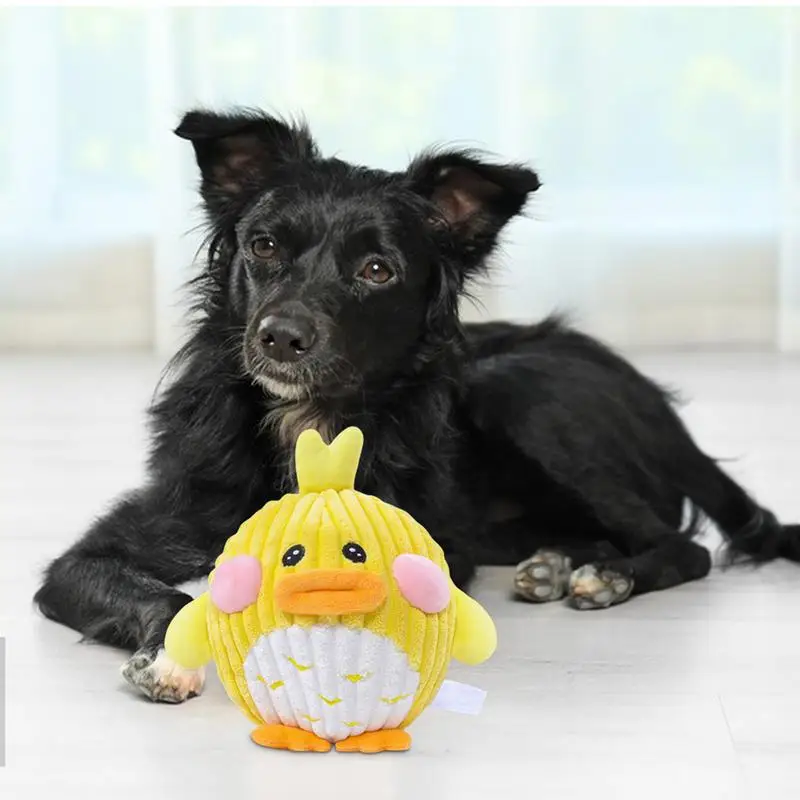 Cartoon Plush Sound Electronic Dog Toy Interactive Plush Sound Toys Removable & Washable with Music Function Pet Plush Toy