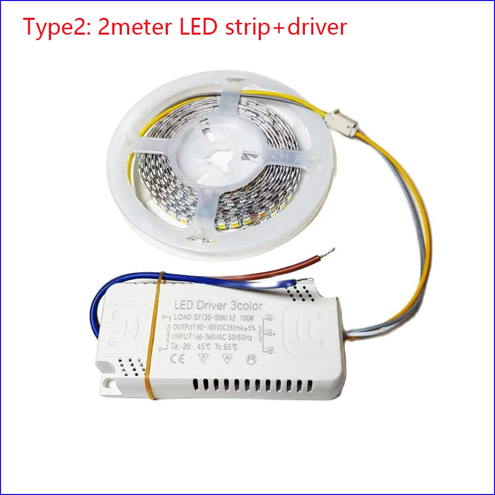 Highlight (3 solder joints) 7MM-180D-5B9C×2 3Colors LED Strip AC220V 200-280mA Work With LED Driver be used in chandeliers