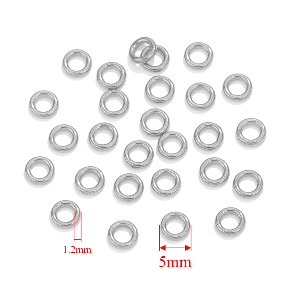 50 stuks Rvs O Ring Gold Platd Gesloten Ringetjes Voor Sieraden Ingrediënten DIY Ringen Draad Hoops Connectors Sieraden bevindingen