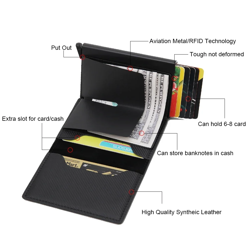 Anti Rfid Credit Card Holder Smart Minimalist Wallet Pocket Men Women Slim Cardholder Bank Secure Creditcard Case Dropshipping