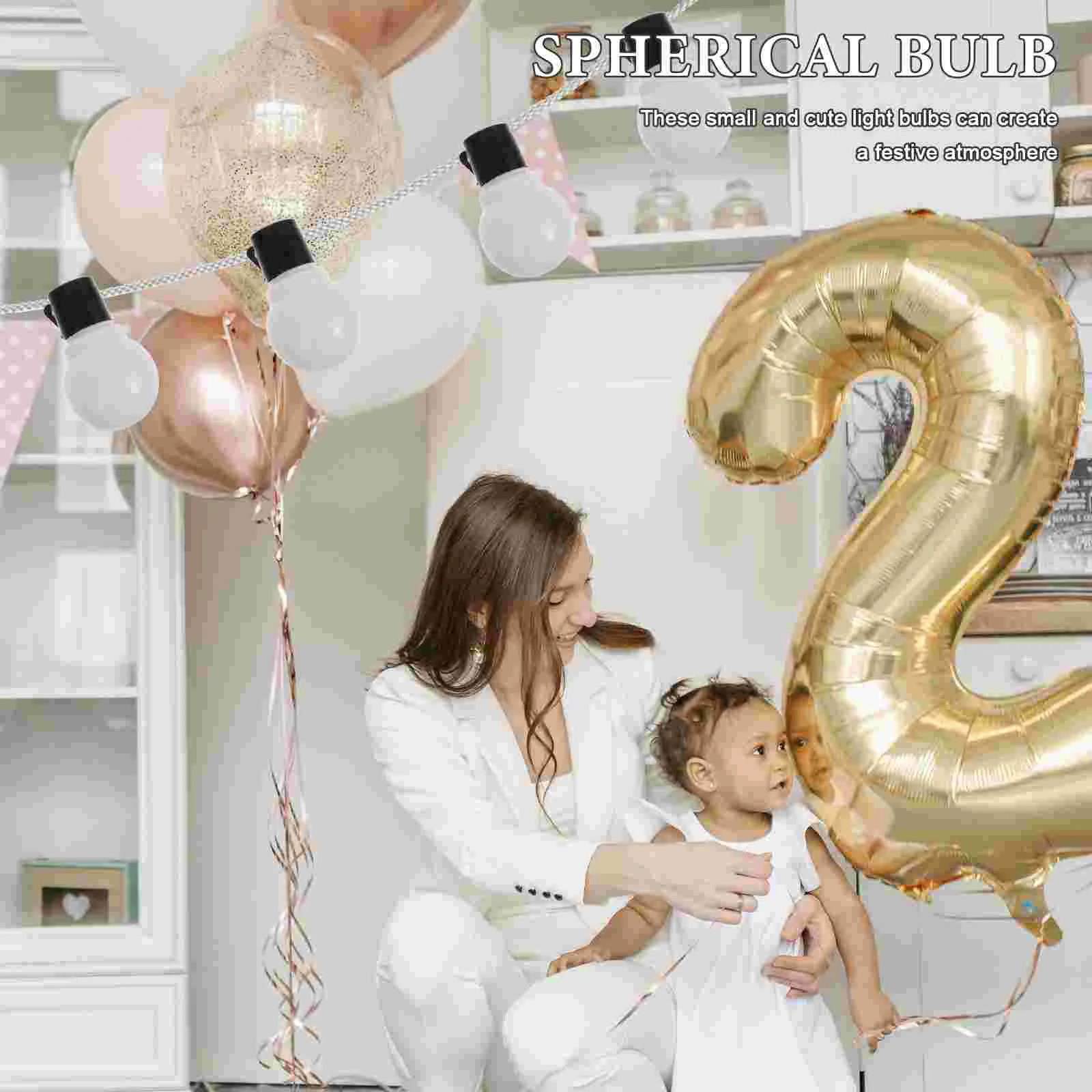 20 Pcs String Light Bulbs Small Lamp Decor Globe Empty LED Ball Pendant Decoration Plastic Abs