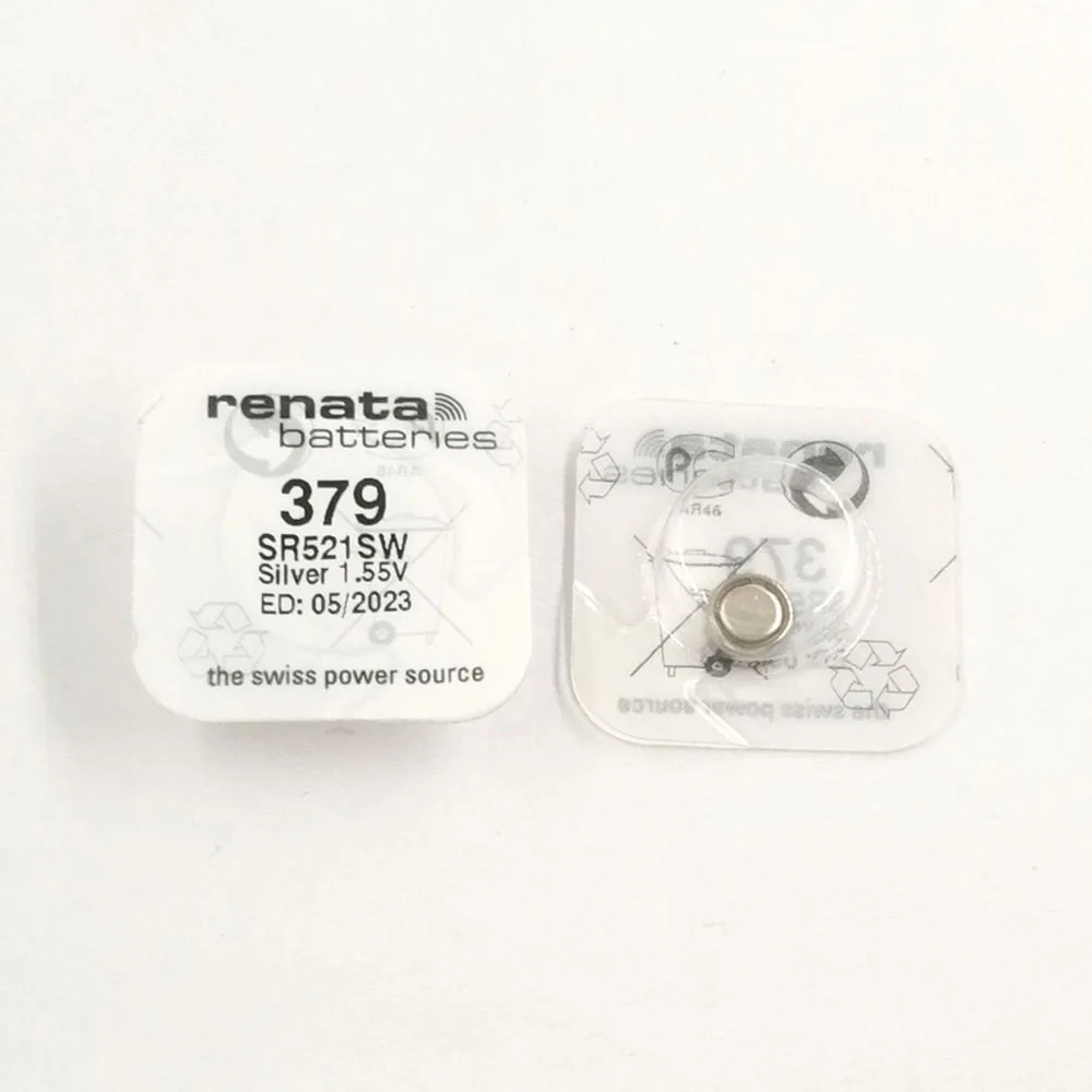 بطارية ساعة Xrenata 10 ، 379 SR521SW 521 ، 1.55V ، 100% ، ماركة أصلية ، renata 379 ، renata 521