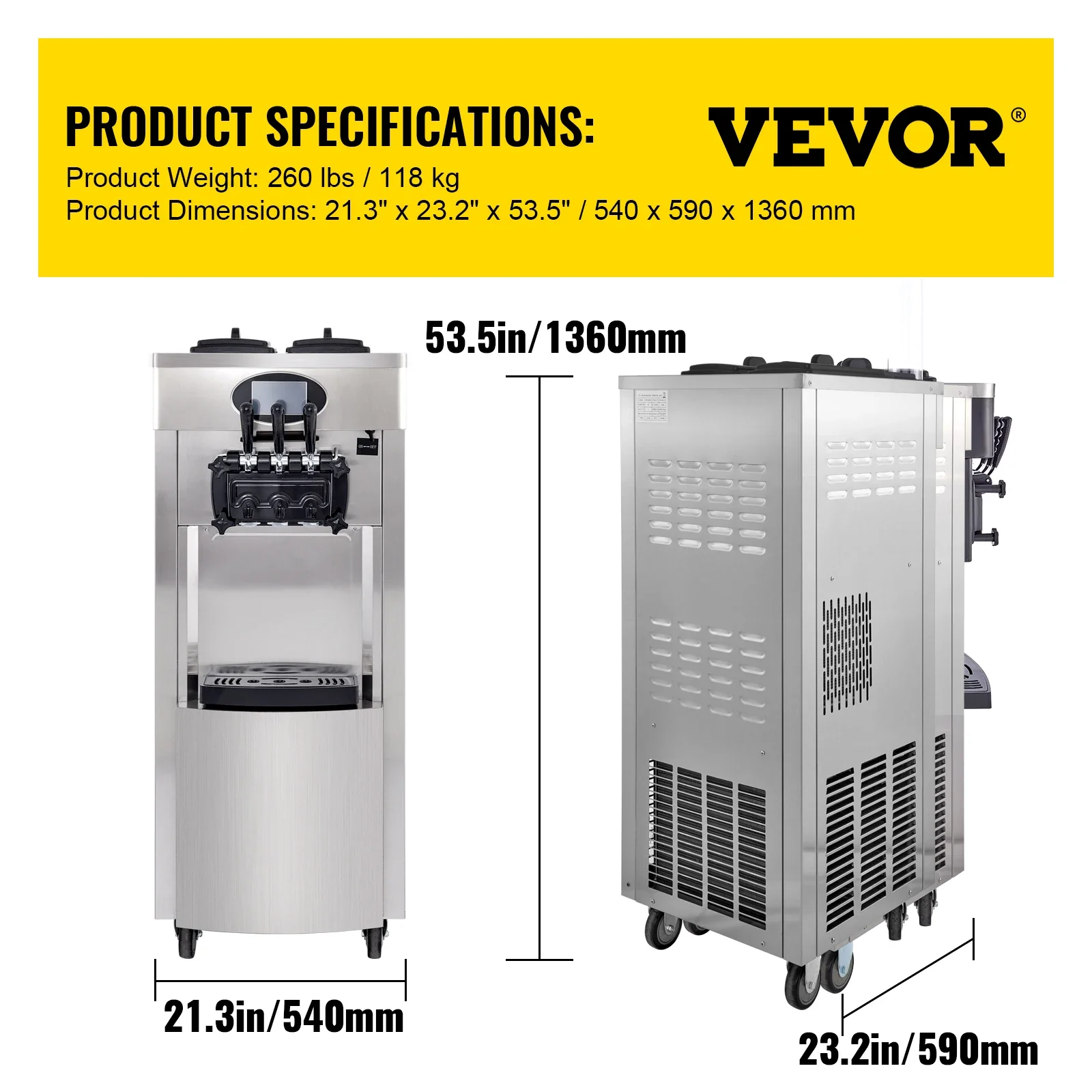 VEVOR Pro Beinstrecker 220LBS Beinstreckmaschine Kommerzielle Softeis-Maschine
