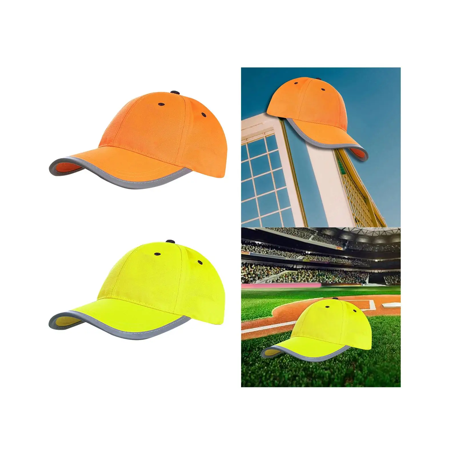 Casquette de baseball haute visibilité pour hommes et femmes, casquette de circulation, casting de documents au néon brillant, course à pied pour les membres de la famille