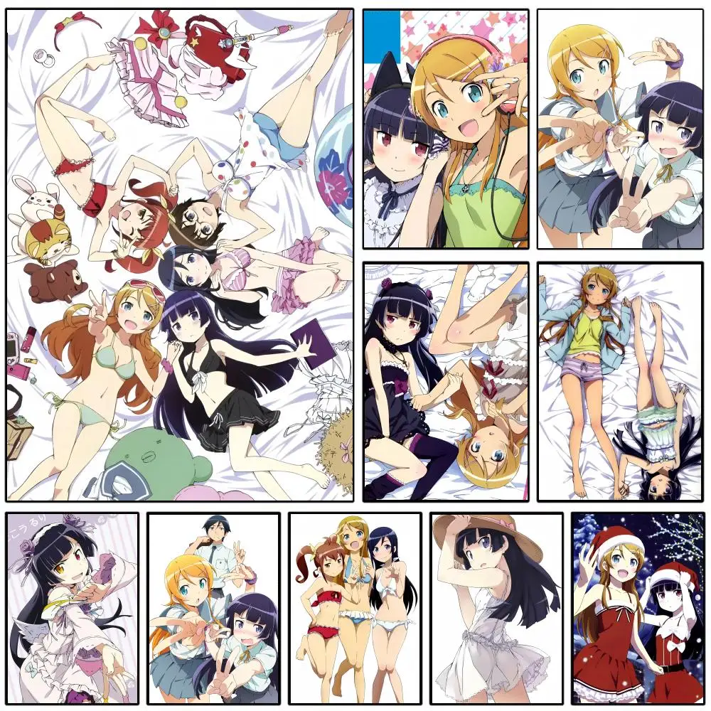 O-Oreimo Anime Poster Self-adhesive Art Waterproof Paper Sticker Coffee House Wall Decor
