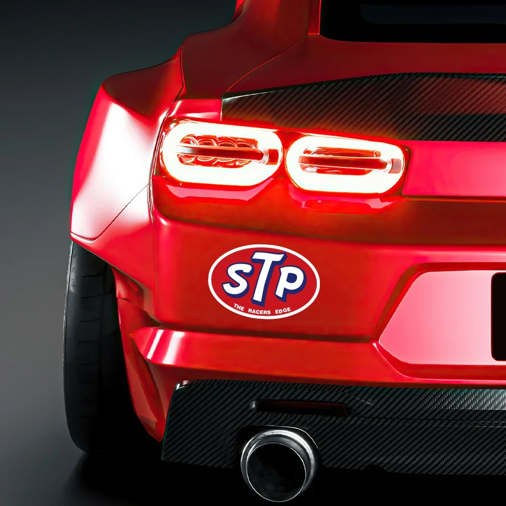 STPレーサーエッジヴィンテージオイルカーステッカー、1960年代70年代のレーシングスタイル、リッチハードペティビニールデカール、オートチューニングアクセサリー、オリジナル、2個