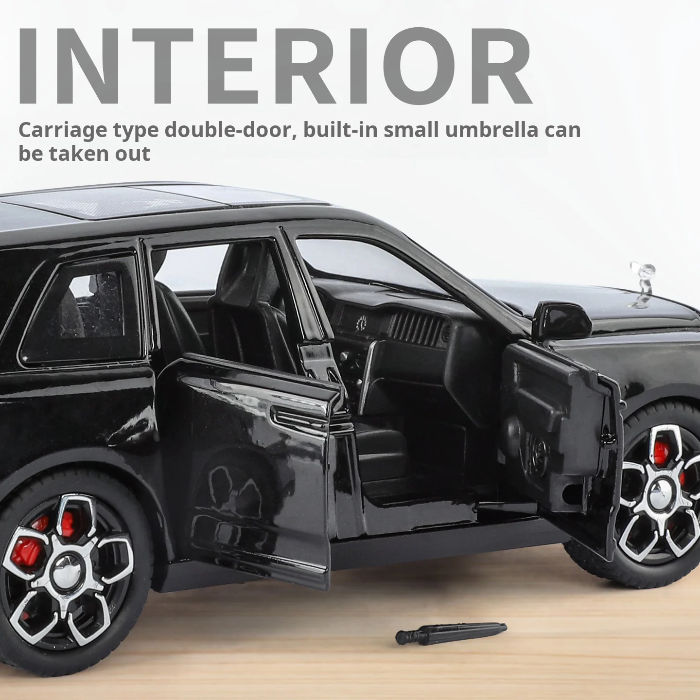 Rolls-Royce Cullinan-modelo de coche clásico fundido a presión, escala 1:32, luz de sonido Retro, regalo para niños, adorno para coleccionar, juguete para niños