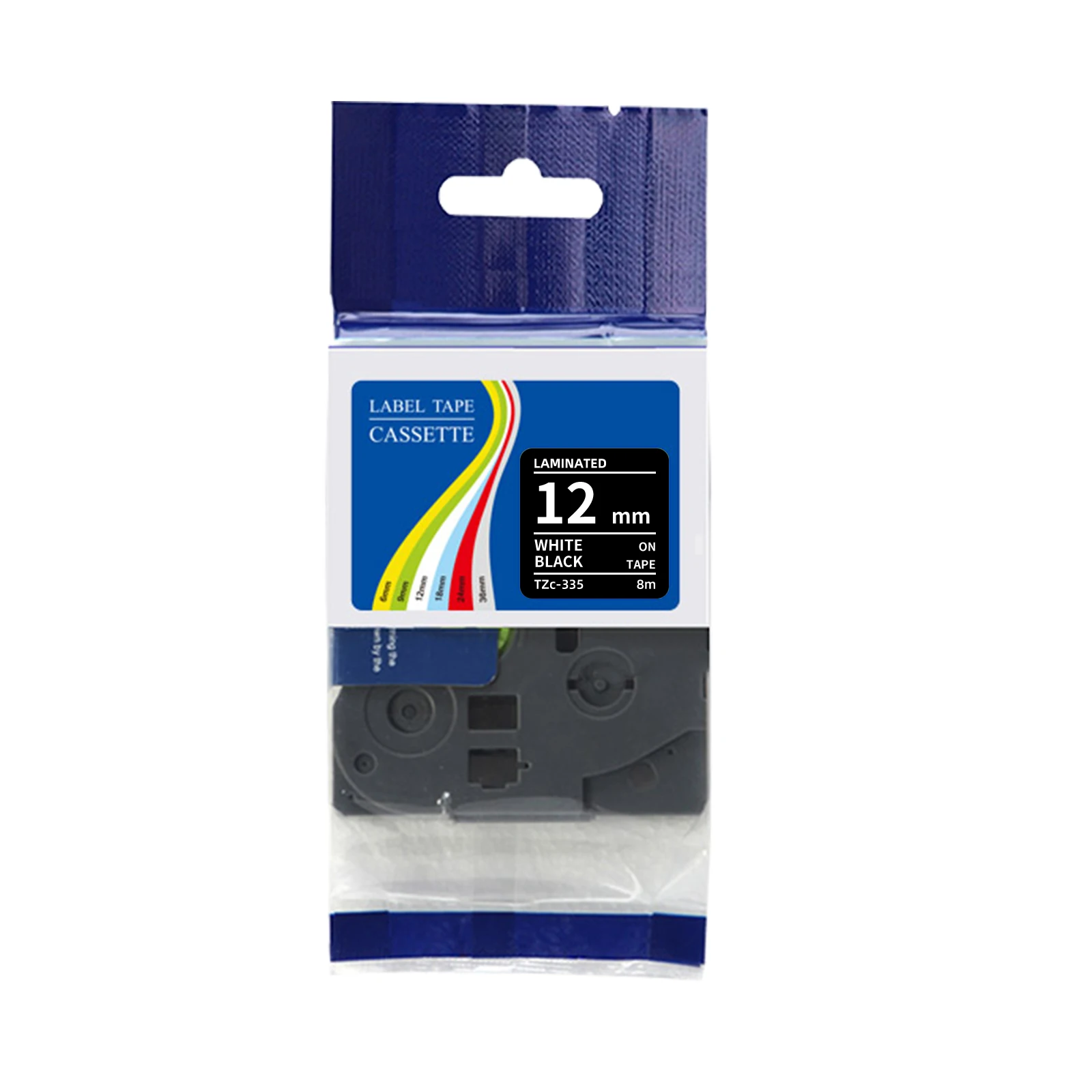 Compatible TZe 335 Label Tape White on black 12mm x 8M Replacement for Brother P Touch Printers