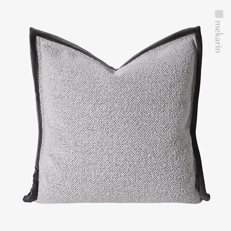 Modern minimalist bedroom living room sofa cushion gray and white small square stitching pillow hotel restaurant cushion