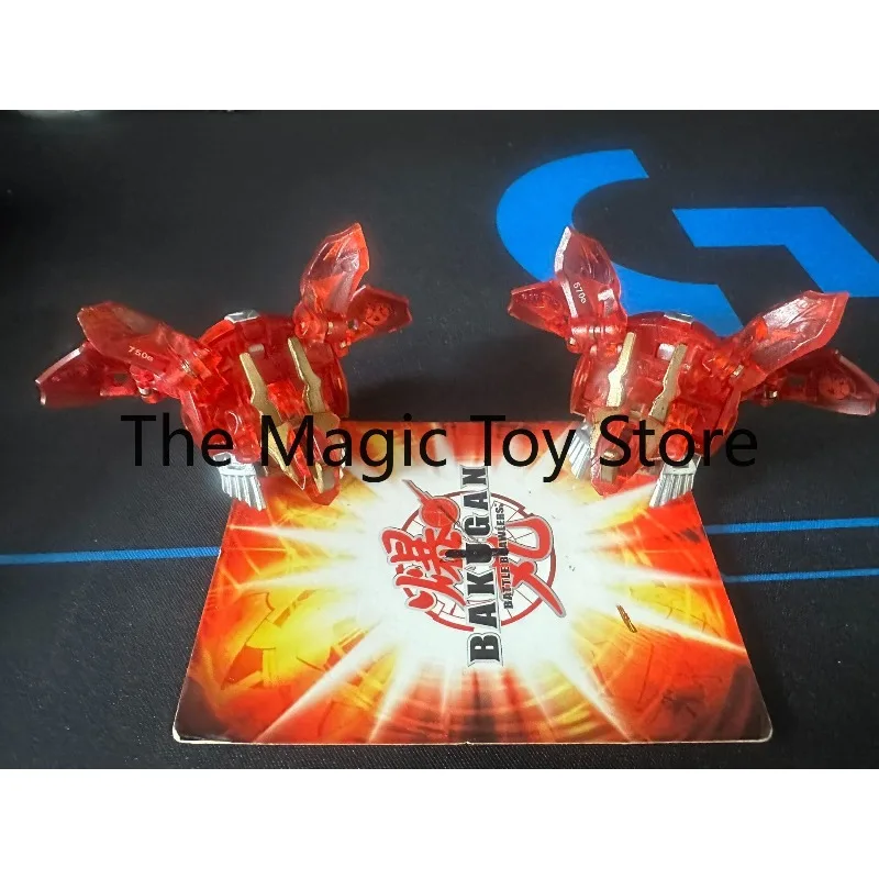 Original SEGA Bakugan Series 1 BakuTech Red Translucent Split Dragon Collectible Deformation Figure Model Toy
