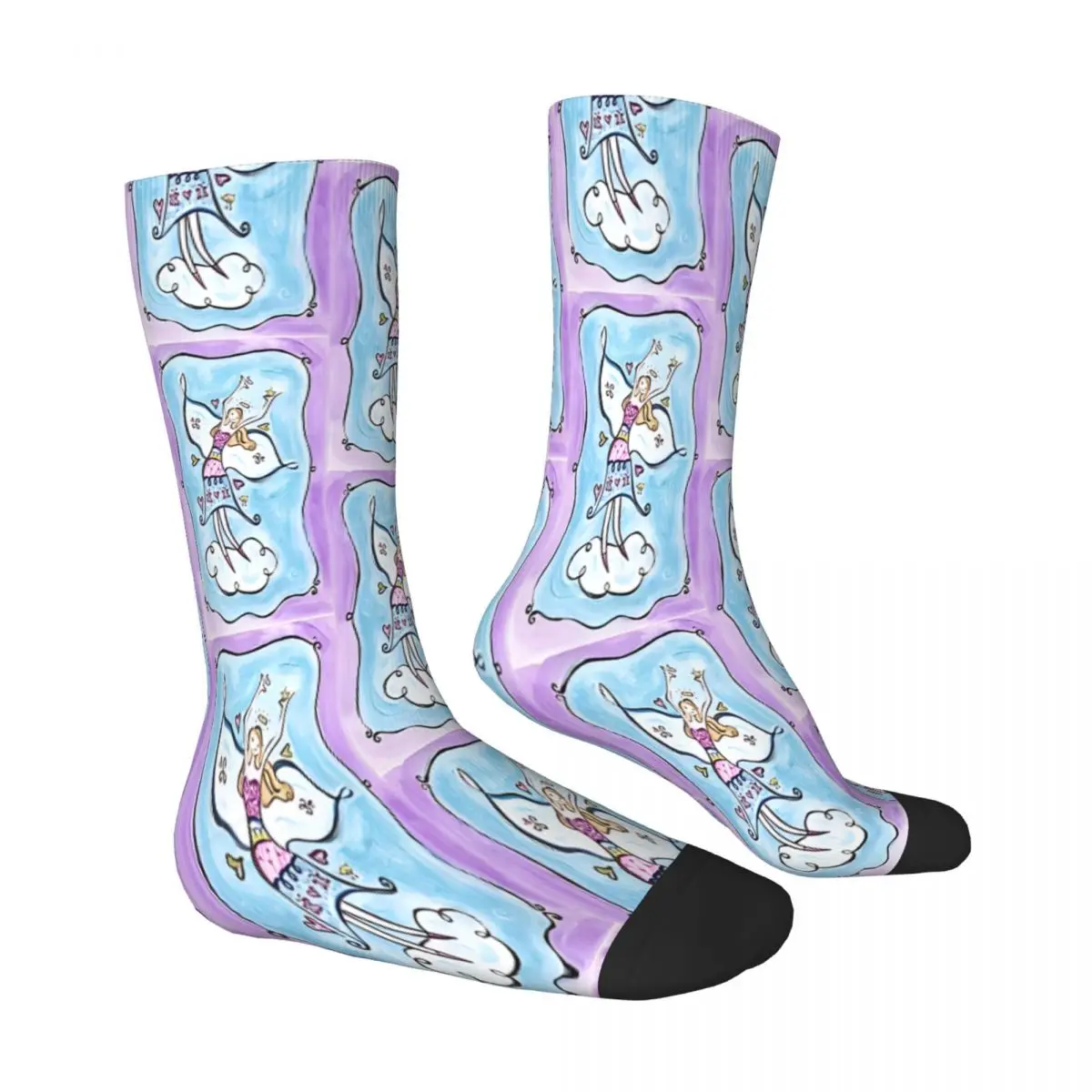 Whimsical Angel Dancing In Heaven Angel Socks Male Mens Women Autumn Stockings Harajuku