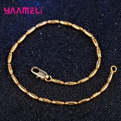 925 Sterling Silver Women Men Link Chain Bracelet Statement Punk Hip Hop Style Classic Neck Decoration Party Accessories 2mm