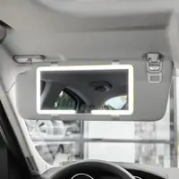 Miroirs intérieurs de voiture, plaque pare-soleil LED HD, miroir de maquillage pour filles et femmes, lumière de remplissage Rechargeable, miroir de vanité fin universel 3