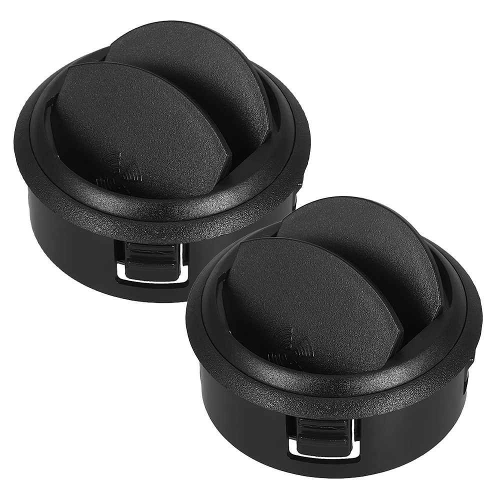 

2pcs RV Air Conditioning Outlet Grille Black Round Car Air Vent Cover Yacht Universal Durable ABS Replacement Easy Install