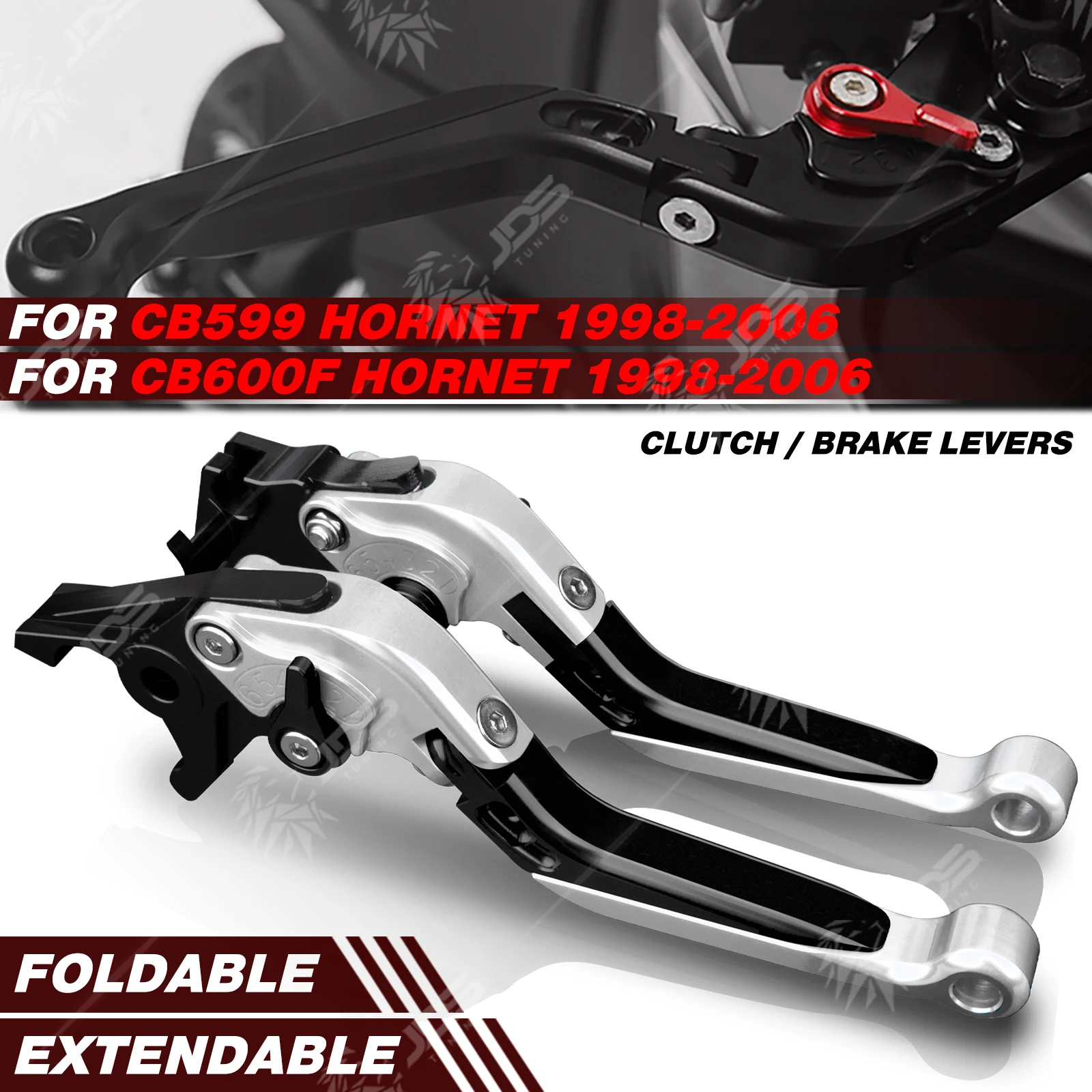 

JDSTUNING For Honda CB599 HORNET/CB600F HORNET 1998-2006 Folding Clutch and Brake Lever Set Adjustable Levers Accessories Parts