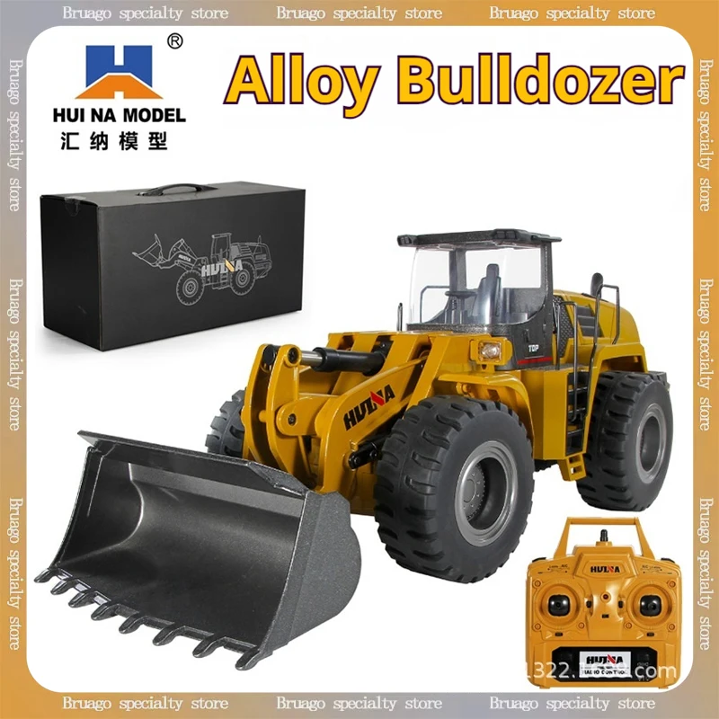 

Huina 1583 1;14 Alloy 22-Channel Remote Control Bulldozer 2.4G Wireless Large RC Car Engineering Toy Loader Vehicle for children