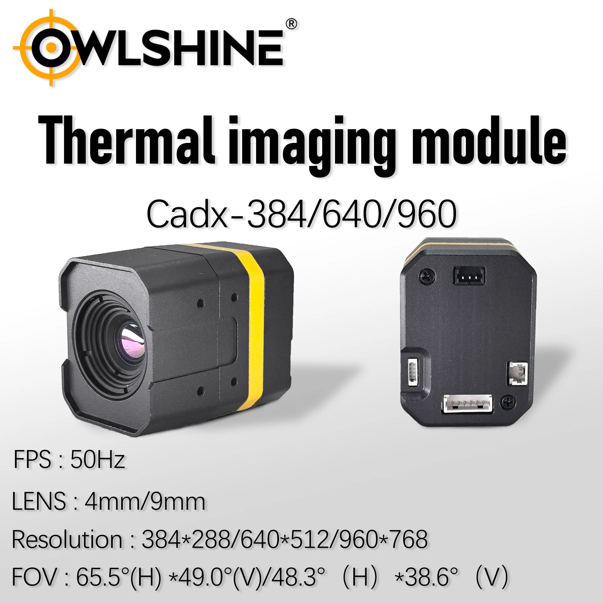 

Тепловизионный модуль CADX640PLA+UVC с разрешением 640x512, объективом 9,1 мм, 50 кадров/с, для систем безопасности и видеонаблюдения