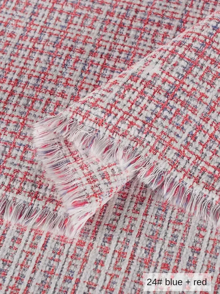 High-grade Pink Tweed Fabric Polyester By The Meter for Coats Skirts Sewing Plain Soft Skin-friendly Dresses Cloth Anti-wrinkle