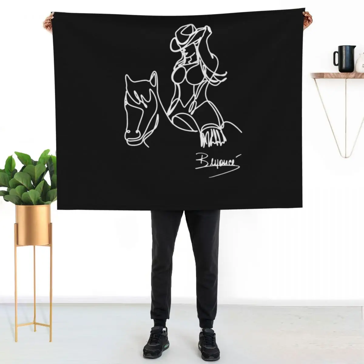 

Renaissance Minimalist Line 2 - Beyonce Throw Blanket No Pilling Soft Warm Blanket for Bed
