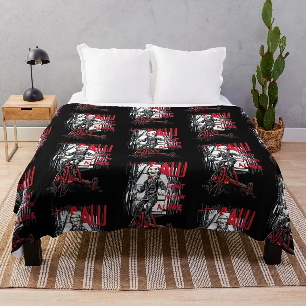 Vintage Saw Jigsaw Horror Movie Throw Blanket For Decorative Sofa Bed linens Blankets