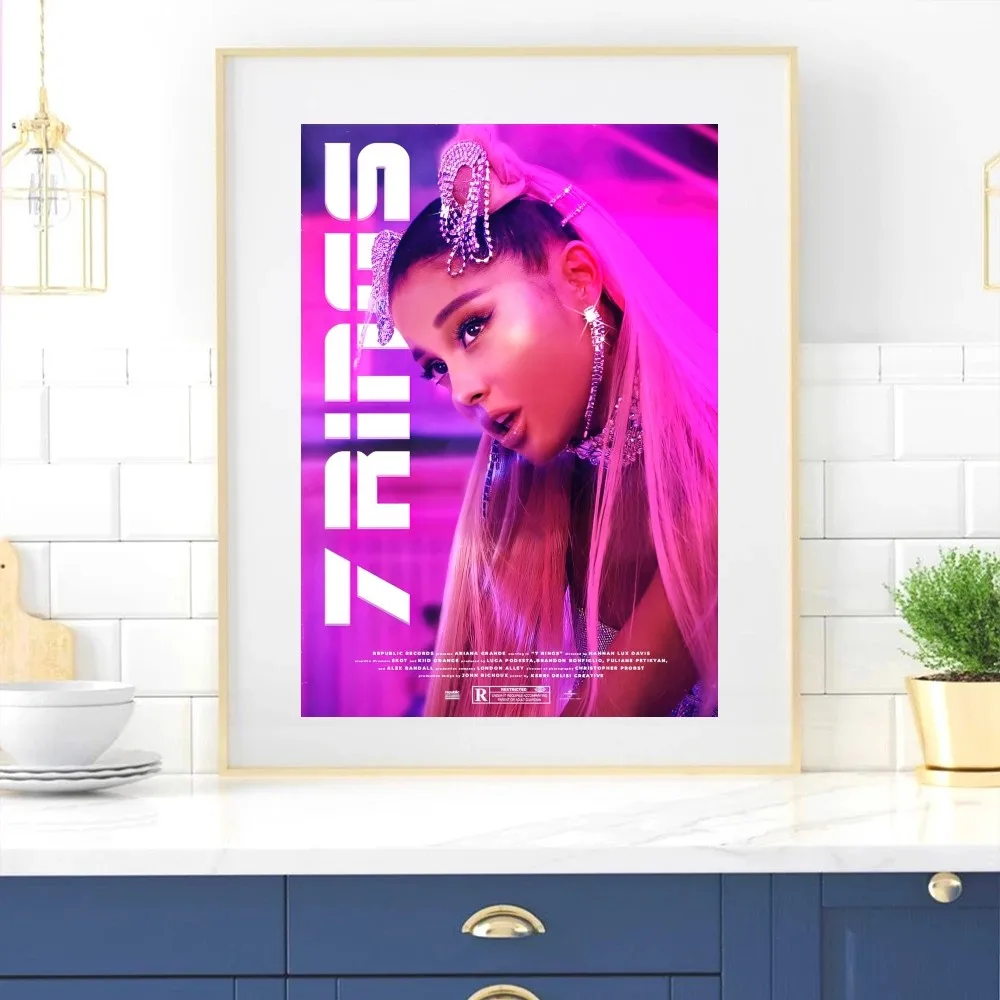 Hot Singer A-Ariana G-Grande Poster Home Room Decor Livingroom Bedroom Aesthetic Art Wall Painting Stickers