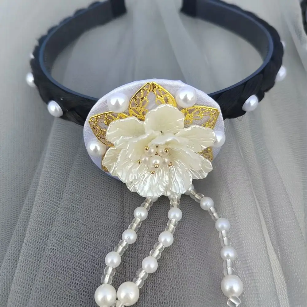 الكلاسيكية زهرة الكورية عقال شرابة مطرز الهانبوك هيرباند غطاء الرأس العرقية نمط مرحلة الرقص الشعر هوب Hanfu اكسسوارات