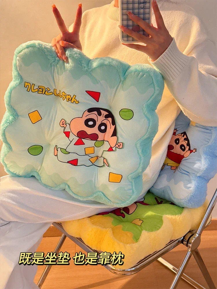 Gruby Poduszka na Siedzenie Crayon Shin Chan, Pluszowa Podkładka na Krzesło z Motywem Anime, Wygodna Miękka Dekoracja Domu, Poduszka na Krzesło dla Dziewczynki