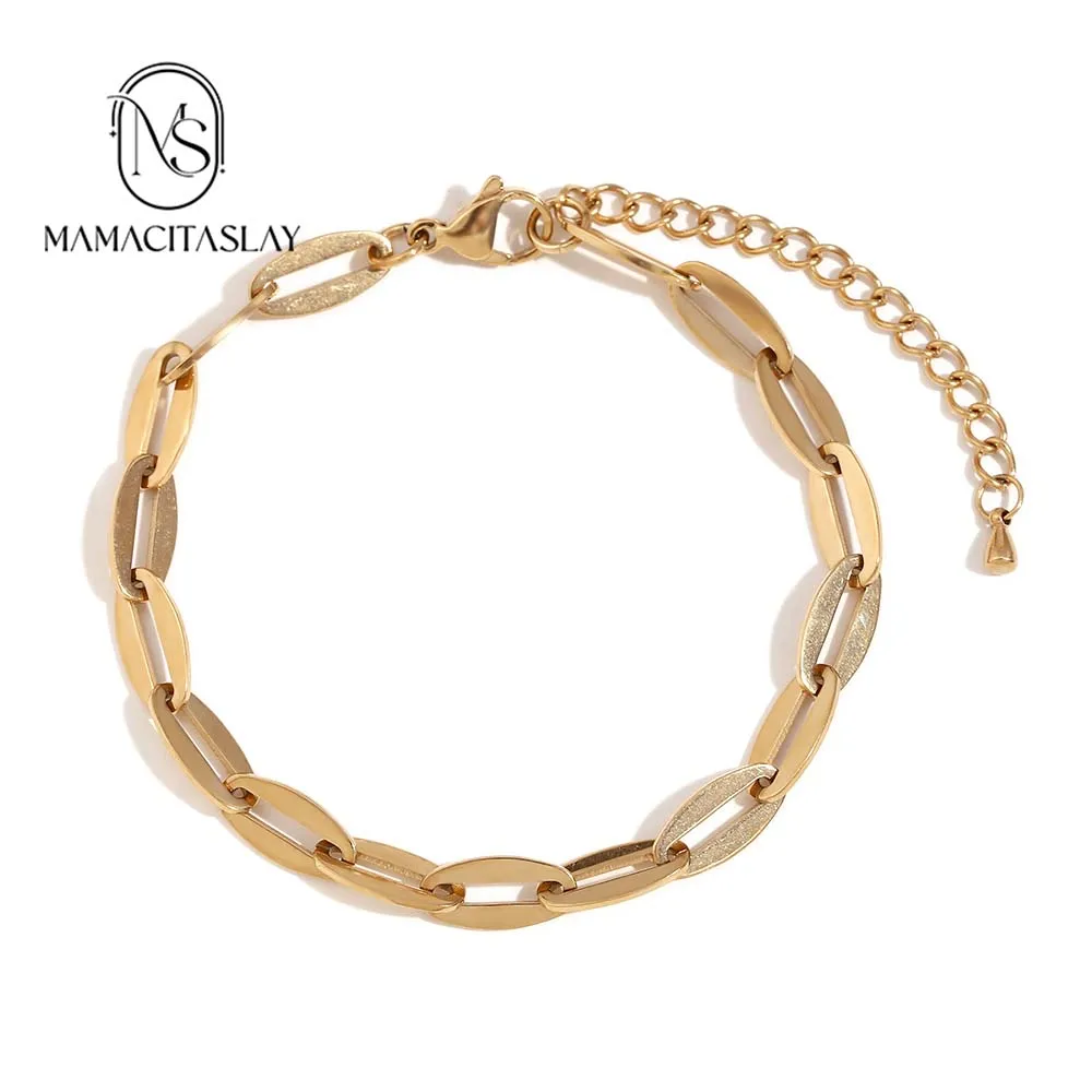 MamacitaSlay Minimalist Lip Chain anklets trendy women's stainless steel jewelry Vacation Beach waterproof summer accessories