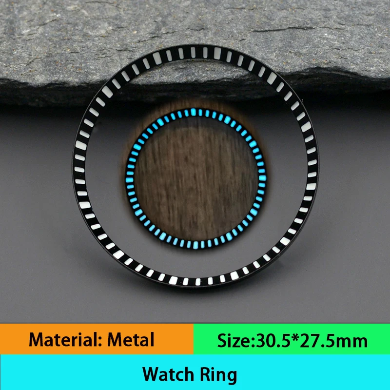 Blue Luminous New Watch Chapter Ring Metal With C3 Blue and Green Luminous Fit SKX007 Watch Accessories