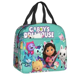 Gabbys Dollhouse Lunch Bag uomo donna Cartoon Mermaid Thermal Cooler scatole per il pranzo isolate per la scuola degli studenti