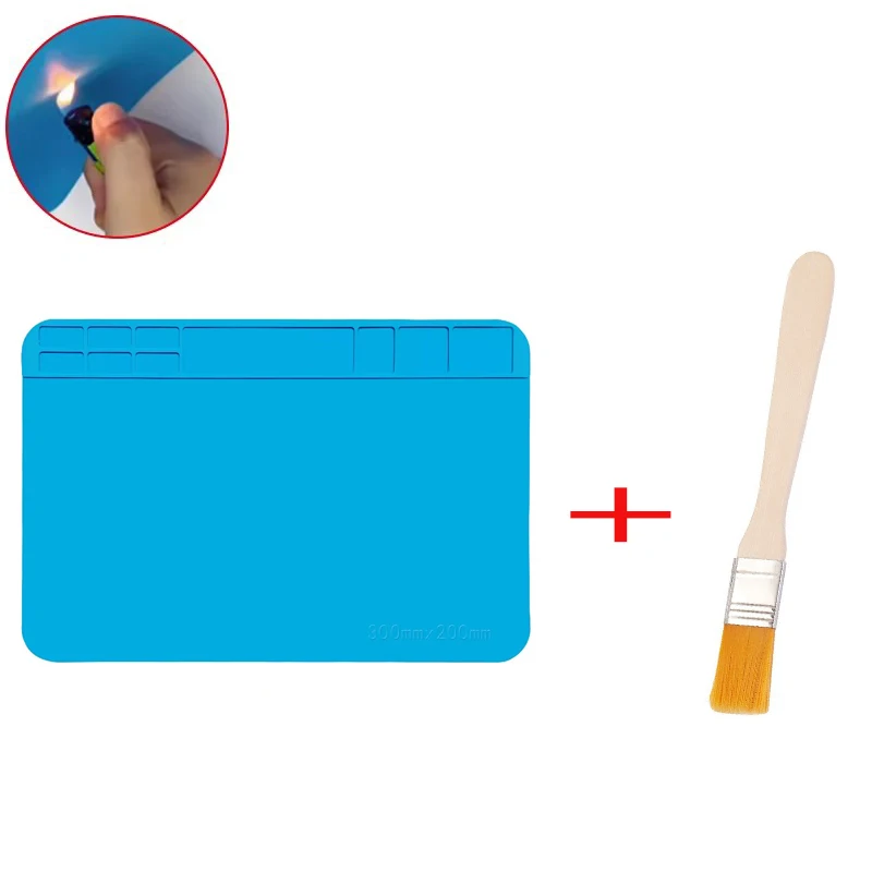 2PCS Watch Repair Work Pad Soldering Station Heat Resistant Pad Watch Repair Non-Slip Silicone Mat For Watchmaker Tool Set