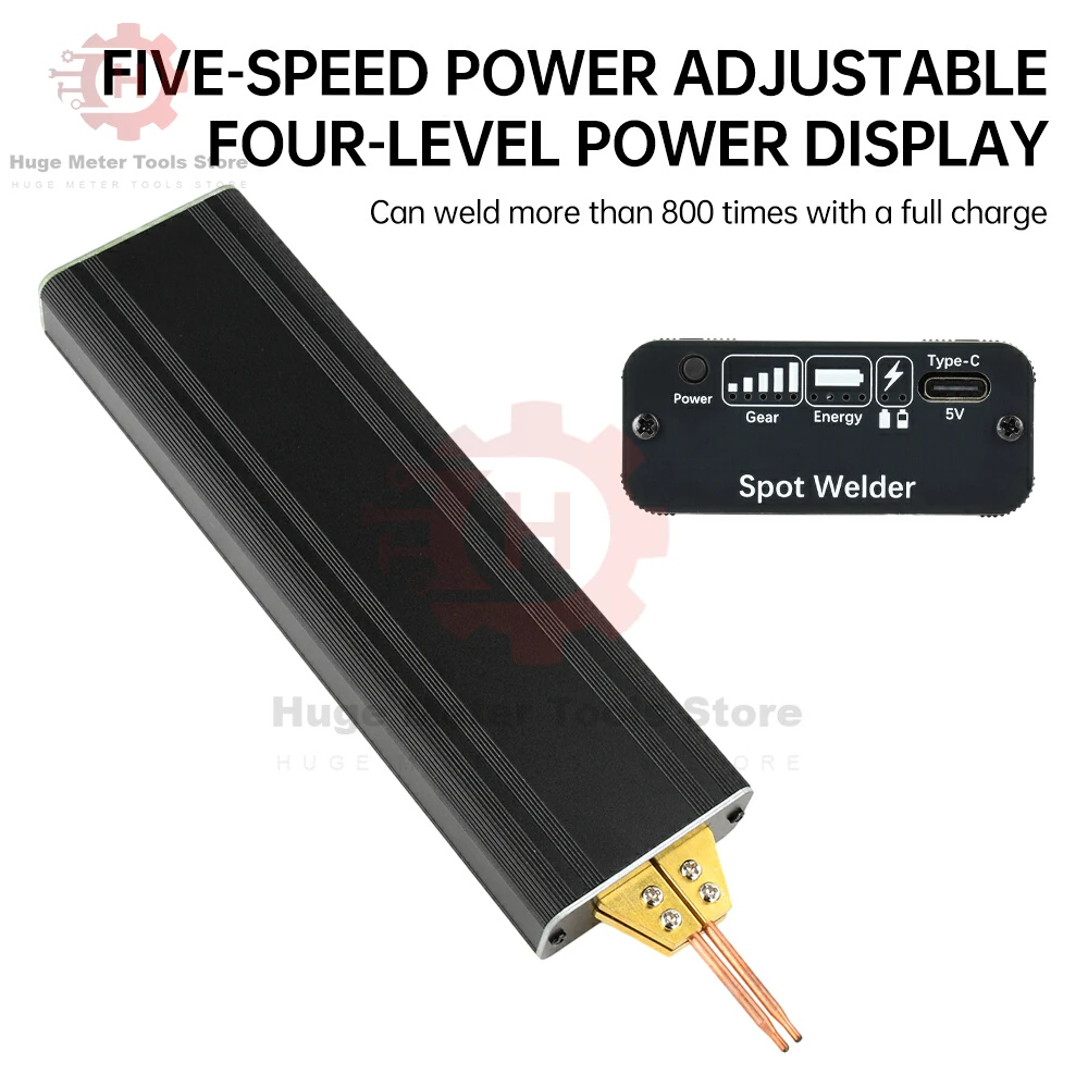 5 Gears Portable Spot Welder Handheld Digital Display Mini Spot Welding Machine Automatic Trigger for 18650 Battery Welding Tool