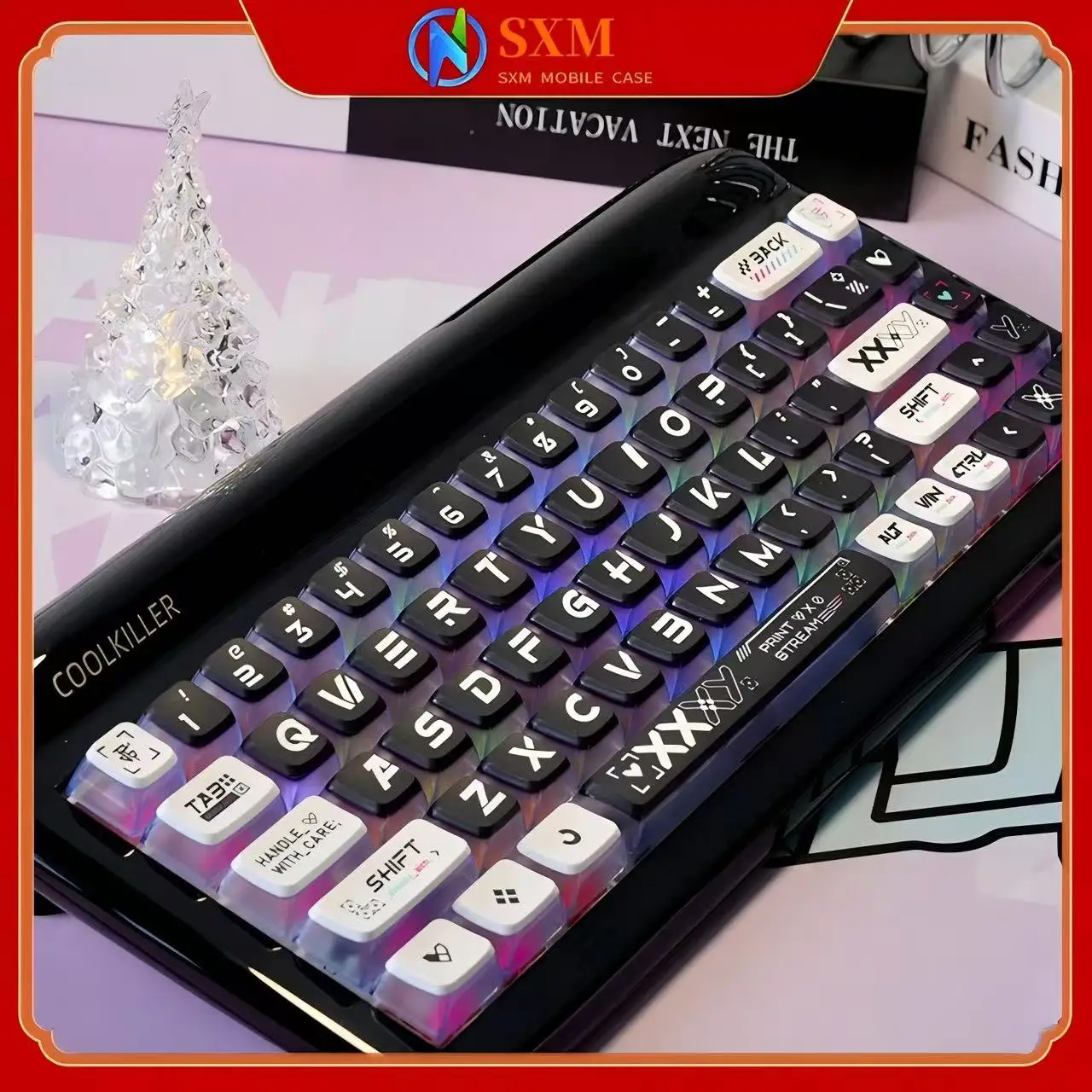 

Набор колпачков для клавиш с пудингом с принтом, четырехсторонние полупрозрачные колпачки для клавиш из ПК, сублимация, PBT tarantula hi75