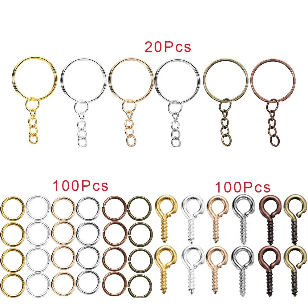 110Keychain Open Jump Rings Eye Pins Jewelry Making Accessories Kits for DIY Epoxy Resin Key Chain Key Ring Pendants